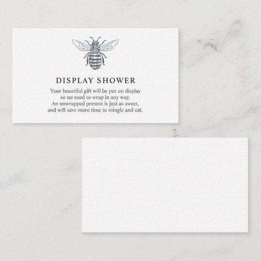 Bijendisplay Baby shower-invoegkaart Informatiekaartje (Voorkant / Achterkant)