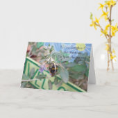 Bijendochter en gepersonaliseerd Jubileum Kaart (Gele Bloem)