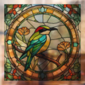 Bijeneter Vogel Faux Glas in lood Kleurrijke Vogel Raamsticker (Vel 2)