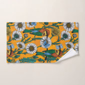 Bijeneters, blauwe vlinders en zeeduivel op sinaas bad handdoek (Handdoek)