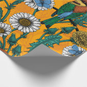 Bijeneters, blauwe vlinders en zeeduivel op sinaas cadeaupapier (Hoek)