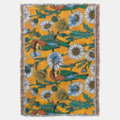 Bijeneters, blauwe vlinders en zeeduivel op sinaas deken (Voorkant Verticaal)