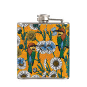 Bijeneters, blauwe vlinders en zeeduivel op sinaas heupfles (Achterkant)