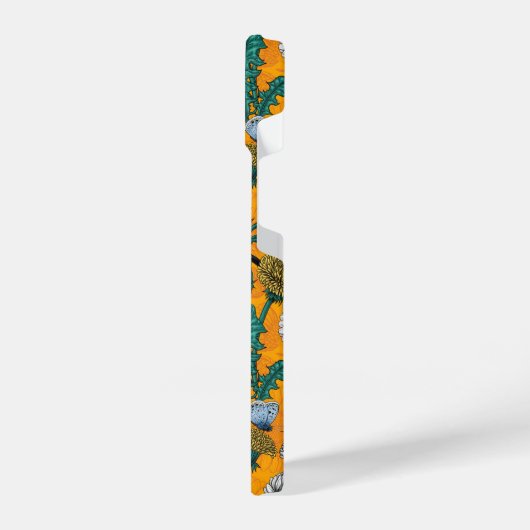 Bijeneters, blauwe vlinders en zeeduivel op sinaas iPhone hoesje (Linkerkant)