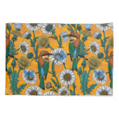 Bijeneters, blauwe vlinders en zeeduivel op sinaas kussensloop (Achterkant-Links)