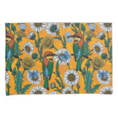 Bijeneters, blauwe vlinders en zeeduivel op sinaas kussensloop (Voorkant-Rechts)