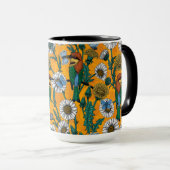 Bijeneters, blauwe vlinders en zeeduivel op sinaas mok (Voorkant rechts)