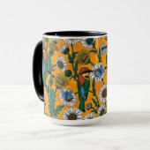 Bijeneters, blauwe vlinders en zeeduivel op sinaas mok (Voorkant links)