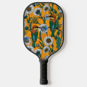 Bijeneters, blauwe vlinders en zeeduivel op sinaas pickleball paddle (Voorkant)