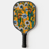 Bijeneters, blauwe vlinders en zeeduivel op sinaas pickleball paddle (Achterkant)