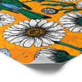 Bijeneters, blauwe vlinders en zeeduivel op sinaas poster (Hoek)