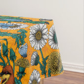 Bijeneters, blauwe vlinders en zeeduivel op sinaas tafelkleed (Voorbeeld)