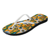 Bijeneters, blauwe vlinders en zeeduivel op sinaas teenslippers (Schuin)