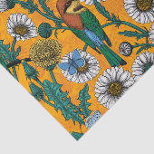 Bijeneters, blauwe vlinders en zeeduivel op sinaas tissuepapier (Detail)