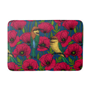 Bijeneters en papavers badmat