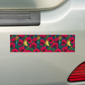 Bijeneters en papavers bumpersticker (Op auto)