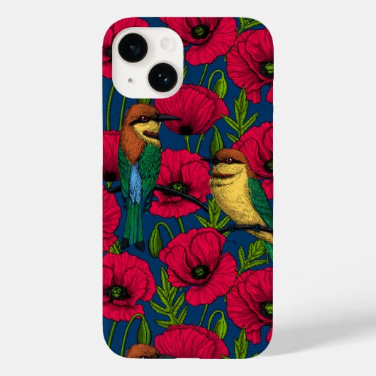 Bijeneters en papavers Case-Mate iPhone case (Achterkant)