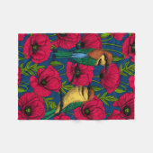 Bijeneters en papavers fleece deken (Voorkant (Horizontaal))