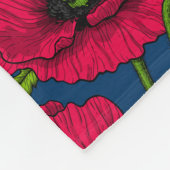 Bijeneters en papavers fleece deken (Hoek)