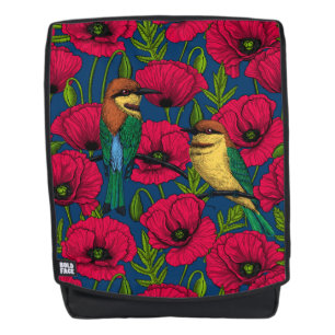 Bijeneters en papavers rugtassen