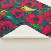 Bijeneters en papavers sherpa deken (3/4)