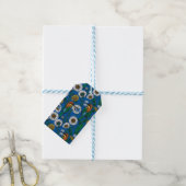 Bijeneters op blauw cadeaulabel (Met Touw)