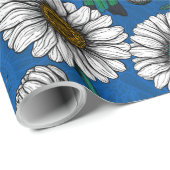 Bijeneters op blauw cadeaupapier (Rol Hoek)