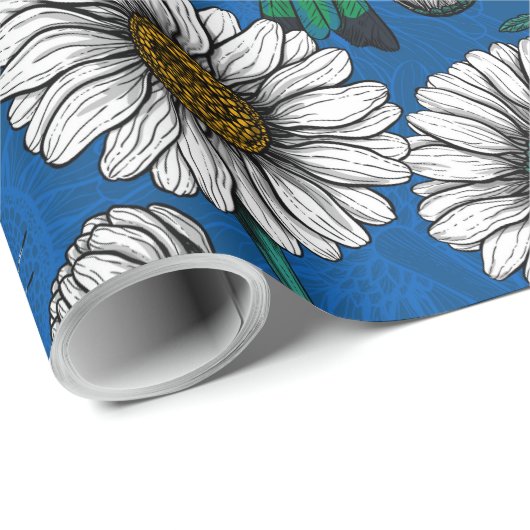 Bijeneters op blauw cadeaupapier (Rol Hoek)