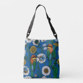 Bijeneters op blauw crossbody tas (Achterkant)
