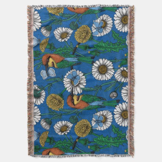 Bijeneters op blauw deken (Voorkant Verticaal)