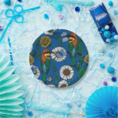 Bijeneters op blauw papieren bordje (Feest)