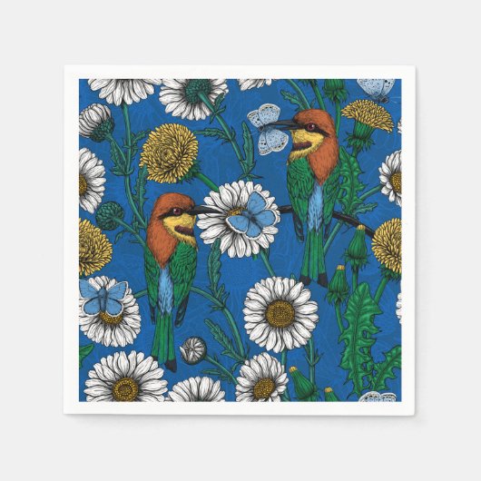 Bijeneters op blauw servet (Voorkant)