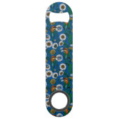 Bijeneters op blauw speed flessenopener (Voorkant)