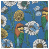 Bijeneters op blauw stof (Swatch)