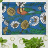 Bijeneters op blauw theedoek (Gevouwen)