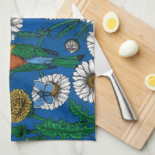 Bijeneters op blauw theedoek (Quarter Fold)