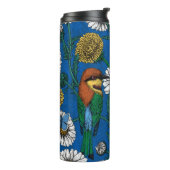 Bijeneters op blauw thermosbeker (Gedraaid links)