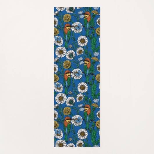 Bijeneters op blauw yogamat (Voorkant)