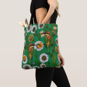 Bijeneters op een voorjaarsweide tote bag