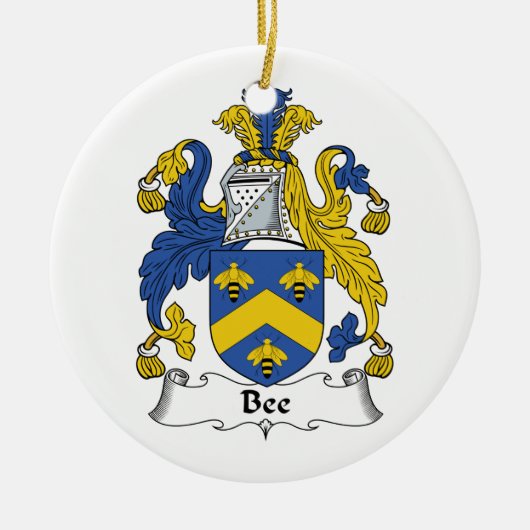 Bijenfamilie Crest Keramisch Ornament (Voorkant)