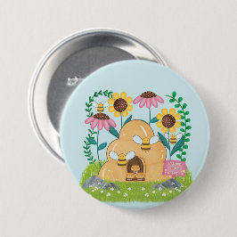 Bijenfamilie Ronde Button 7,6 Cm