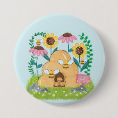 Bijenfamilie Ronde Button 7,6 Cm (Voorkant)