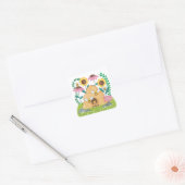Bijenfamilie Vierkante Sticker (Envelop)