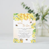 Bijengeel Baby shower, honinghoning Briefkaart (Staand voorkant)
