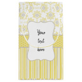 Bijengeel en grijs Geometrisch aangepast Klein Cadeauzakje (Achterkant)