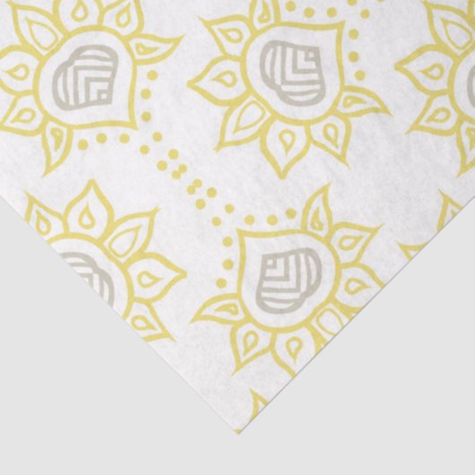 Bijengeel en grijs Geometrisch aangepast Tissuepapier (Detail)