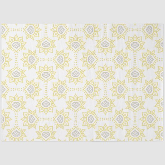 Bijengeel en grijs Geometrisch aangepast Tissuepapier (Voorkant)