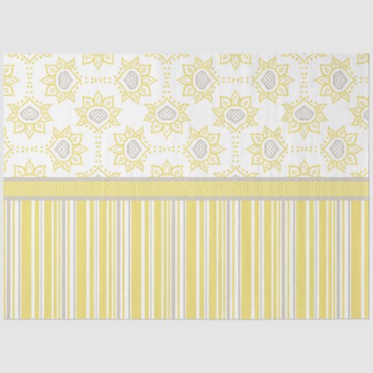 Bijengeel en grijs Geometrisch aangepast Tissuepapier (Voorkant)