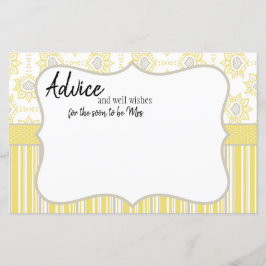 Bijengeel en grijs Geometrische Advice-Kaart