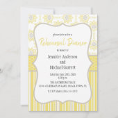 Bijengeel en grijs Geometrische repetitie Dinner Kaart (Voorkant)